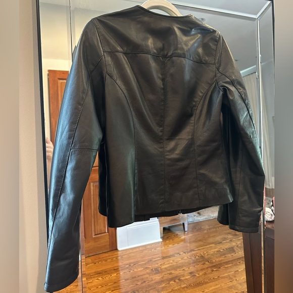 Italian Black Leather Jacket - Picture 3 of 6